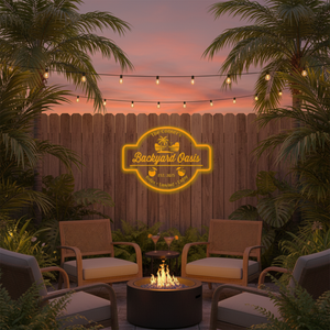 Personalized LED Color Changing Acrylic Backyard Oasis Sign