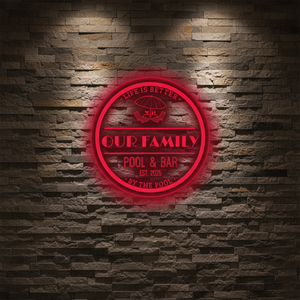 Personalized LED Color Changing Acrylic Pool Bar Sign