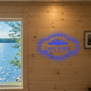 Personalized LED Color Changing Acrylic Lake House Sign