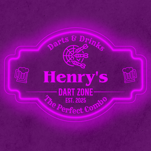 Personalized LED Color Changing Acrylic Dart Zone Sign