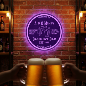 Personalized LED Color Changing Acrylic Beer Cheers Sign