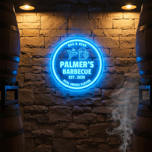 Personalized LED Color Changing Acrylic BBQ & Beer Sign