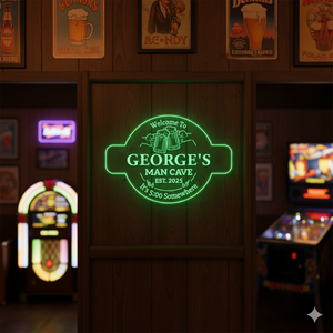 Personalized LED Color Changing Acrylic Man Cave Beers Cheers Sign