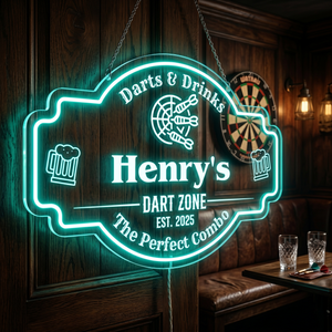 Personalized LED Color Changing Acrylic Dart Zone Sign