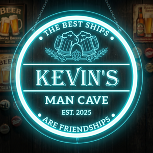 Personalized LED Color Changing Acrylic Man Cave Beers & Hop Sign
