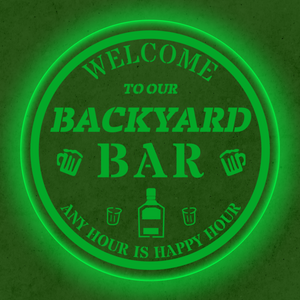 Personalized LED Color Changing Backyard Bar Sign