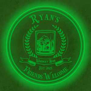 Personalized LED Color Changing Acrylic Whiskey Bar Glass Sign