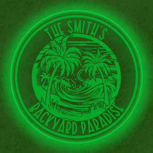 Personalized LED Color Changing Acrylic Backyard Paradise Sign