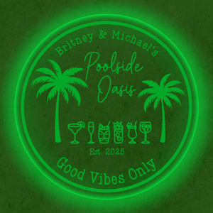 Personalized LED Color Changing Acrylic Poolside Oasis Sign