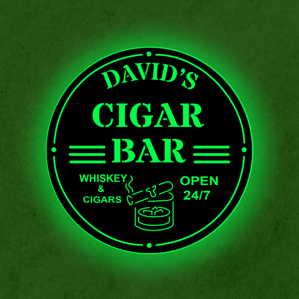 Personalized LED Color Changing Cigar Bar Sign