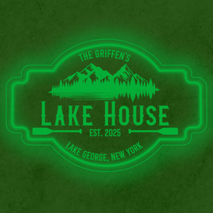Personalized LED Color Changing Acrylic Lake House Sign