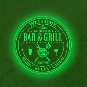 Personalized LED Color Changing Acrylic Bar & Grill Sign