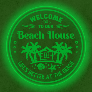 Personalized LED Color Changing Acrylic Beach House Sign