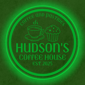 Personalized LED Color Changing Acrylic Coffee & Muffin Sign