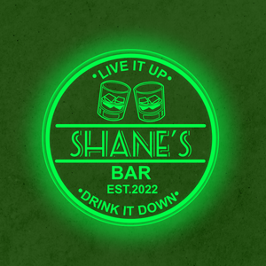 Personalized LED Color Changing Acrylic Double Glass Bar Sign