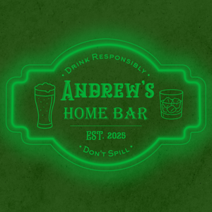 Personalized LED Color Changing Acrylic Home Bar w/Glasses Sign