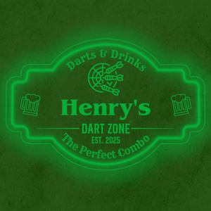 Personalized LED Color Changing Acrylic Dart Zone Sign