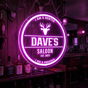 Personalized LED Color Changing Acrylic Deer Hunter Sign