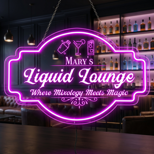 Personalized LED Color Changing Acrylic Liquid Lounge Sign