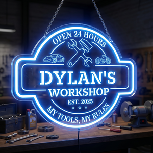 Personalized LED Color Changing Acrylic Workshop Sign