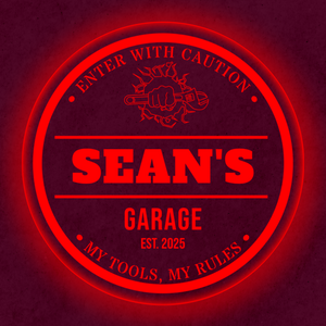 Personalized LED Color Changing Acrylic Garage Wrench Sign