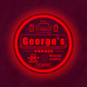 Personalized LED Color Changing Acrylic Garage Car Sign