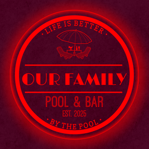 Personalized LED Color Changing Acrylic Pool Bar Sign