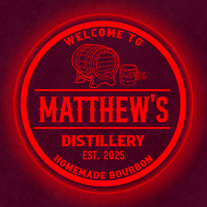 Personalized LED Color Changing Acrylic Whiskey Barrel Sign