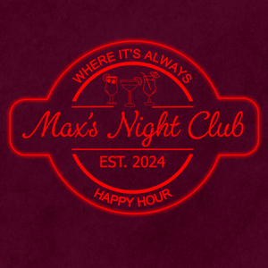 Personalized LED Color Changing Acrylic Three Glasses Bar Sign