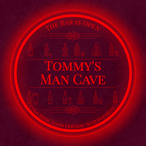 Personalized LED Color Changing Acrylic Man Cave Bottles Sign