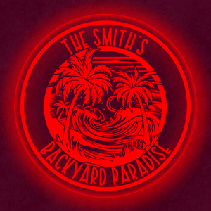 Personalized LED Color Changing Acrylic Backyard Paradise Sign