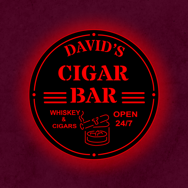 Personalized LED Color Changing Cigar Bar Sign – The Beer Lodge