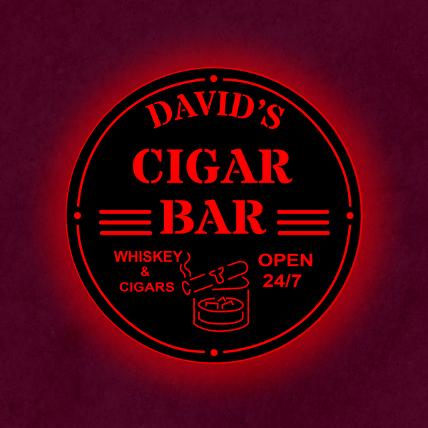 Personalized LED Color Changing Cigar Bar Sign