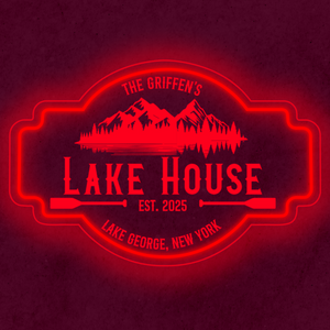 Personalized LED Color Changing Acrylic Lake House Sign