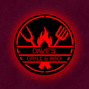 Personalized LED Color Changing BBQ & Grill Sign