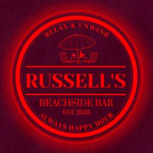 Personalized LED Color Changing Acrylic Beachside Bar Sign