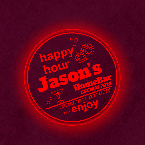 Personalized LED Color Changing Acrylic Happy Hour Bar Sign