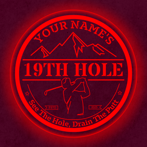 Personalized LED Color Changing Acrylic 19th Hole Mountains Sign