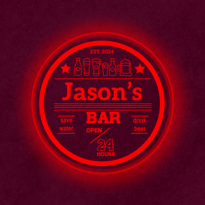 Personalized LED Color Changing Acrylic Bar Beer Glasses Sign