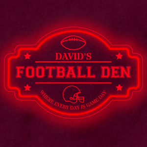 Personalized LED Color Changing Acrylic Football Den Sign