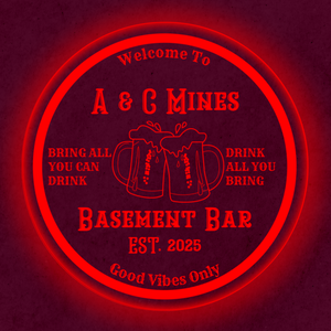 Personalized LED Color Changing Acrylic Beer Cheers Sign