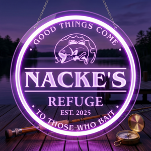 Personalized LED Color Changing Acrylic Fishing Sign