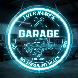 Personalized LED Color Changing Acrylic Garage Pickup Truck Sign