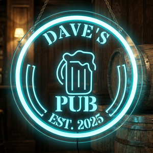 Personalized LED Color Changing Beer Mug Pub Sign