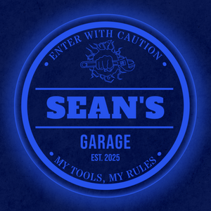 Personalized LED Color Changing Acrylic Garage Wrench Sign