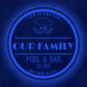 Personalized LED Color Changing Acrylic Pool Bar Sign