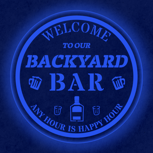Personalized LED Color Changing Backyard Bar Sign