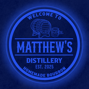 Personalized LED Color Changing Acrylic Whiskey Barrel Sign