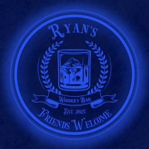 Personalized LED Color Changing Acrylic Whiskey Bar Glass Sign