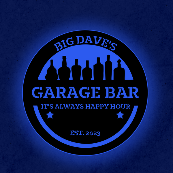 Personalized LED Color Changing Bottle Bar Sign